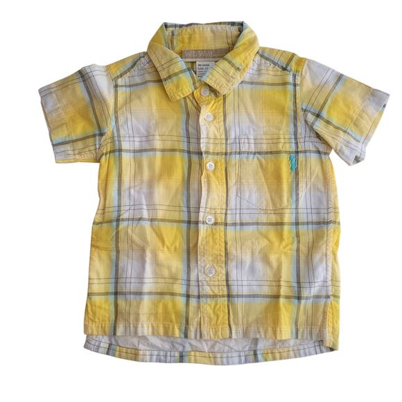 Well Dressed Wolf Boy's Yellow Plaid Shirt